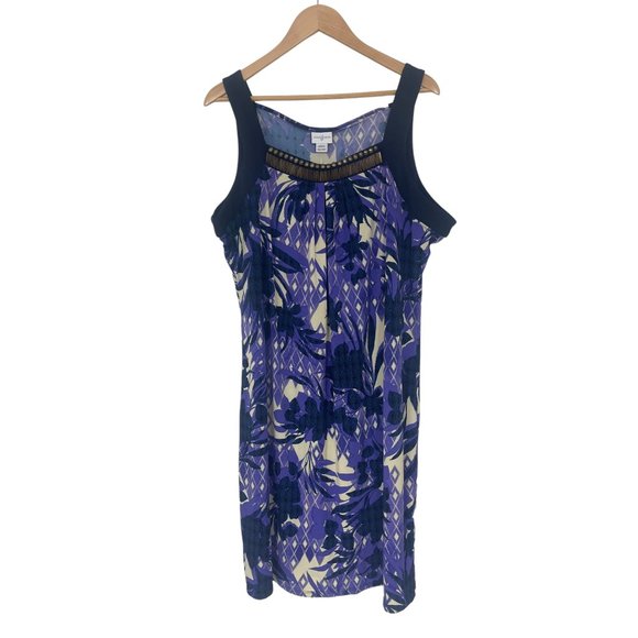 Size XXL 2X 18 20 NEW MIXED PRINT EMBELLISHED DRESS‎ Summer Vacation PLUS SIZE - Picture 5 of 5